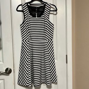Black and white striped dress